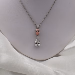 18ct White Gold Lab Grown SI1 Pink Diamond Pendant 1.01ct