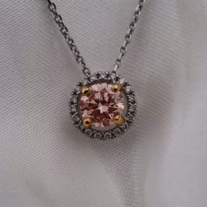 18ct White Gold & Lab Grown Pink Diamond 1ct Cluster Pendant