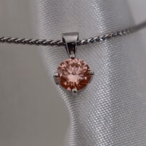Pink Diamond, Solitaire Pendant 0.83ct, 9ct White Gold setting
