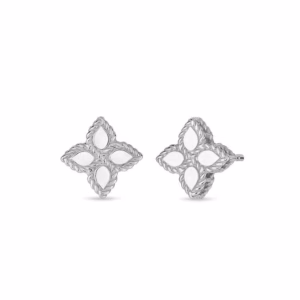 Roberto Coin 18ct White Gold Princess Flower Earrings