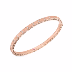 Roberto Coin 18ct Rose Gold Princess Bangle with Diamonds